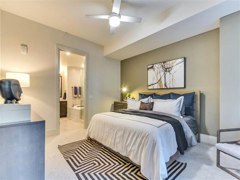 Master bedroom with direct access to the bathroom