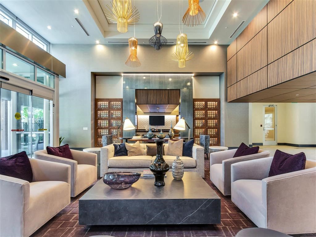 Preston Hollow village apartments' clubroom with sitting area