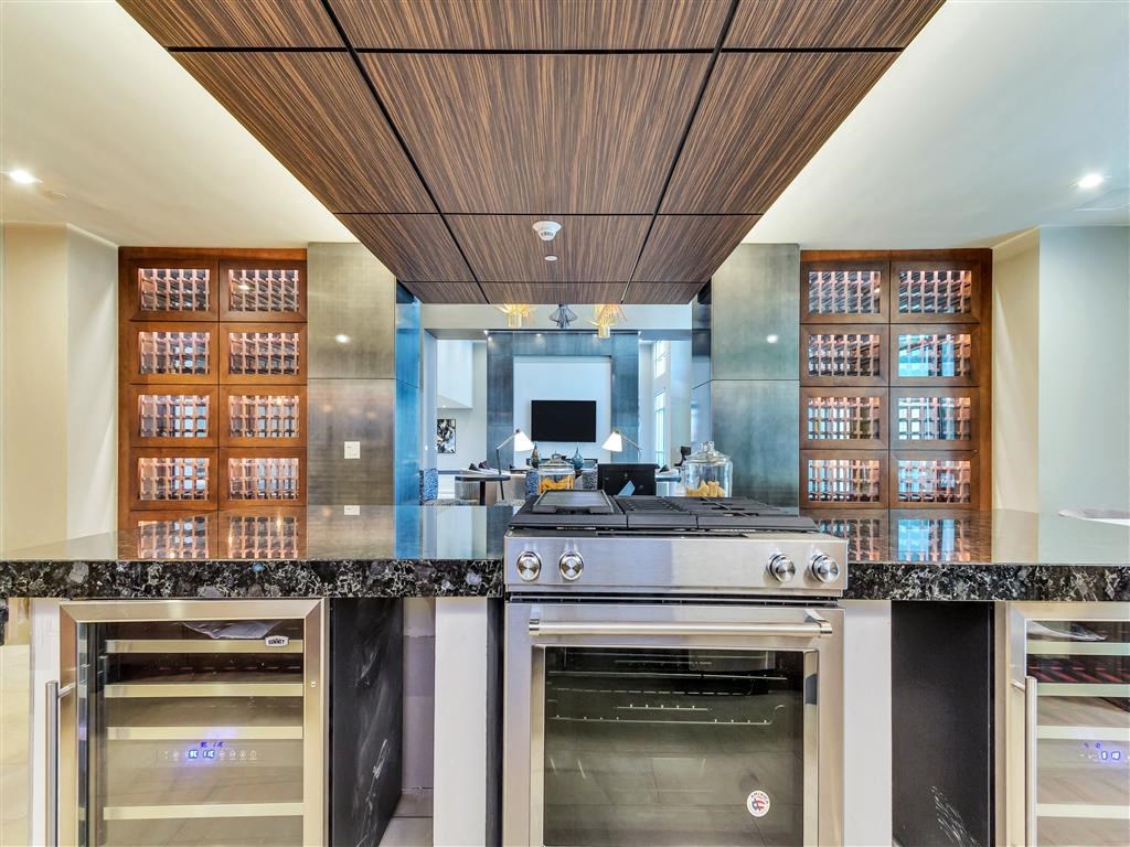 Community clubroom with catering kitchen.