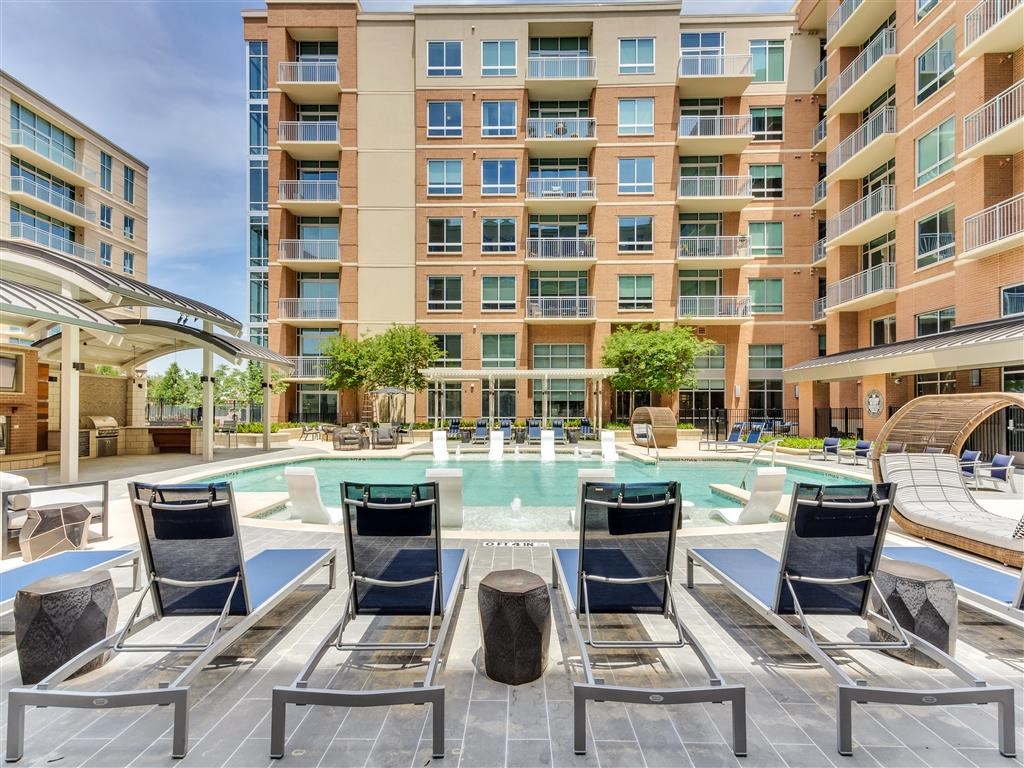 Luxury swimming pool with loungers