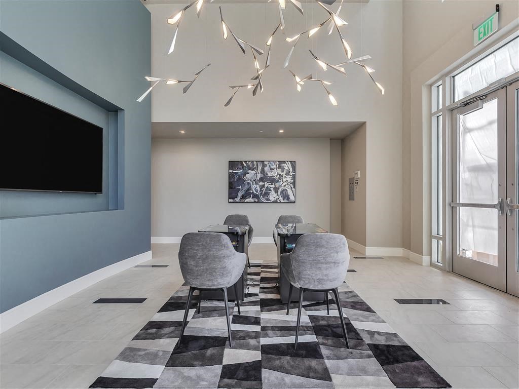 Spacious and modern community clubhouse.