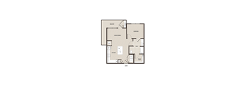 A floor plan of a house with a living room, dining room, kitchen, and bathrooms.