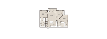 A floor plan of a house with labeled rooms such as Bedroom 3, Bath, and Kitchen.