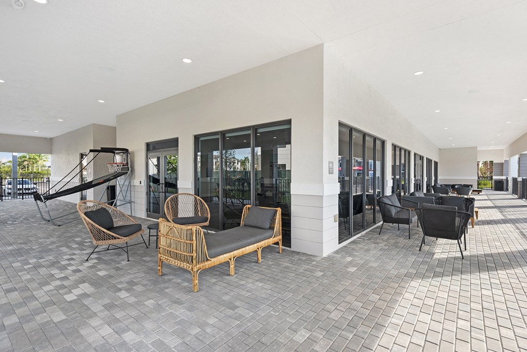 the lobby at the enclave at woodbridge apartments in sugar land, tx