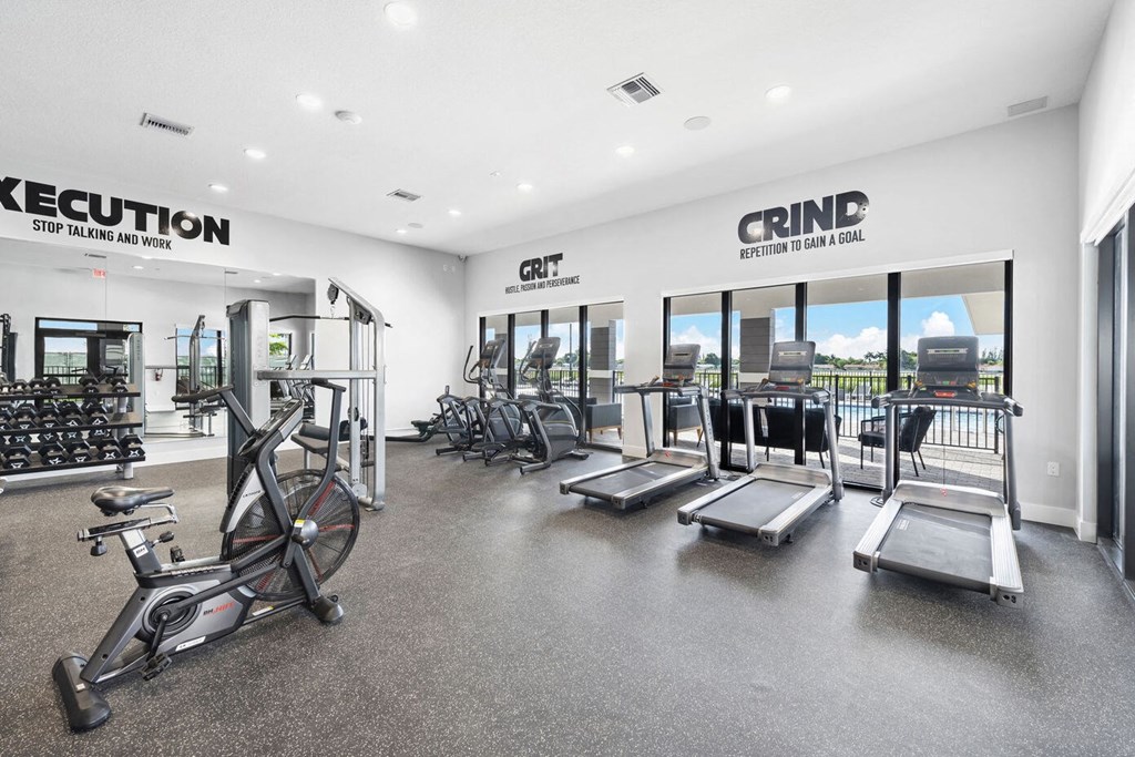 the gym is equipped with state of the art cardio equipment and weights