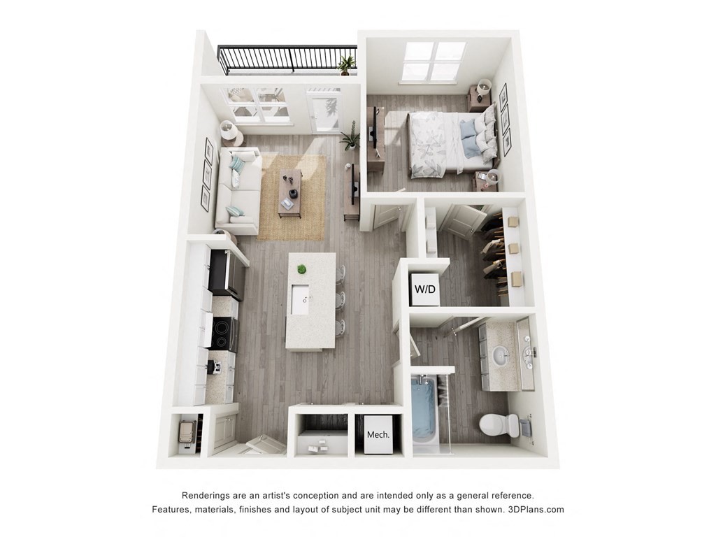 a 3 bedroom floor plan with a bathroom and a living room
