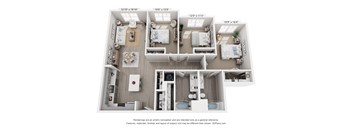 C1 Three Bedroom Floorplan