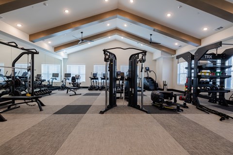 Gym Rack and Equipment at Madison Trails in Lawrenceville, Georgia