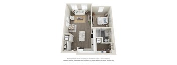 A1 Floor Plan at The Harrison, North Carolina, 28801
