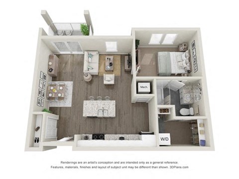 A3 Floor Plan at The Harrison, North Carolina, 28801