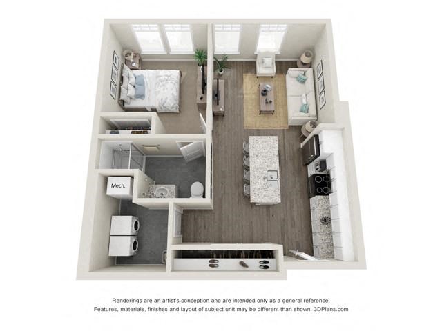 A6 Floor Plan at The Harrison, North Carolina, 28801