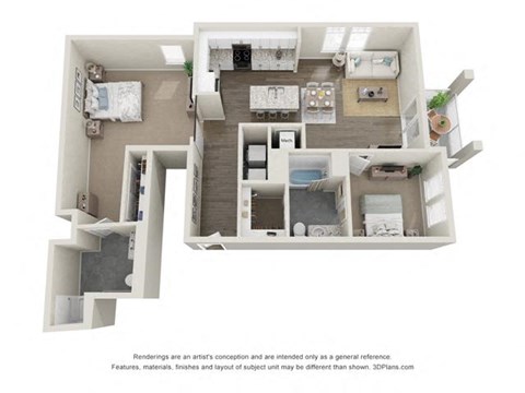 B2 Floor Plan at The Harrison, Asheville, 28801