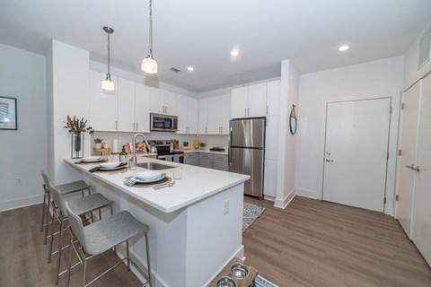 Kitchen Area with Stainless Steel Appliances