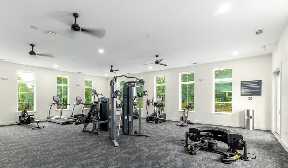 the gym is equipped with state of the art equipment