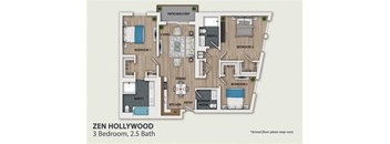 the diamante floor plan  3 bedroom 3 baths