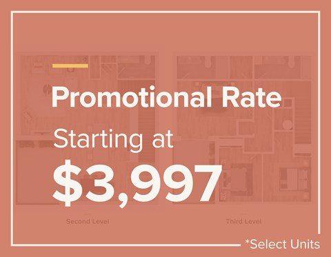 A sign advertising a promotional rate of $3,997.