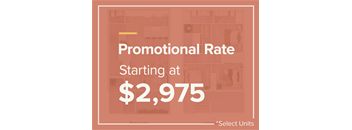 A promotional rate starting at $2,975 is advertised.