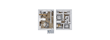 A diagram of a house showing the layout of the rooms.
