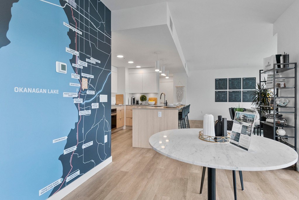 a map of oakland on a wall in an apartment