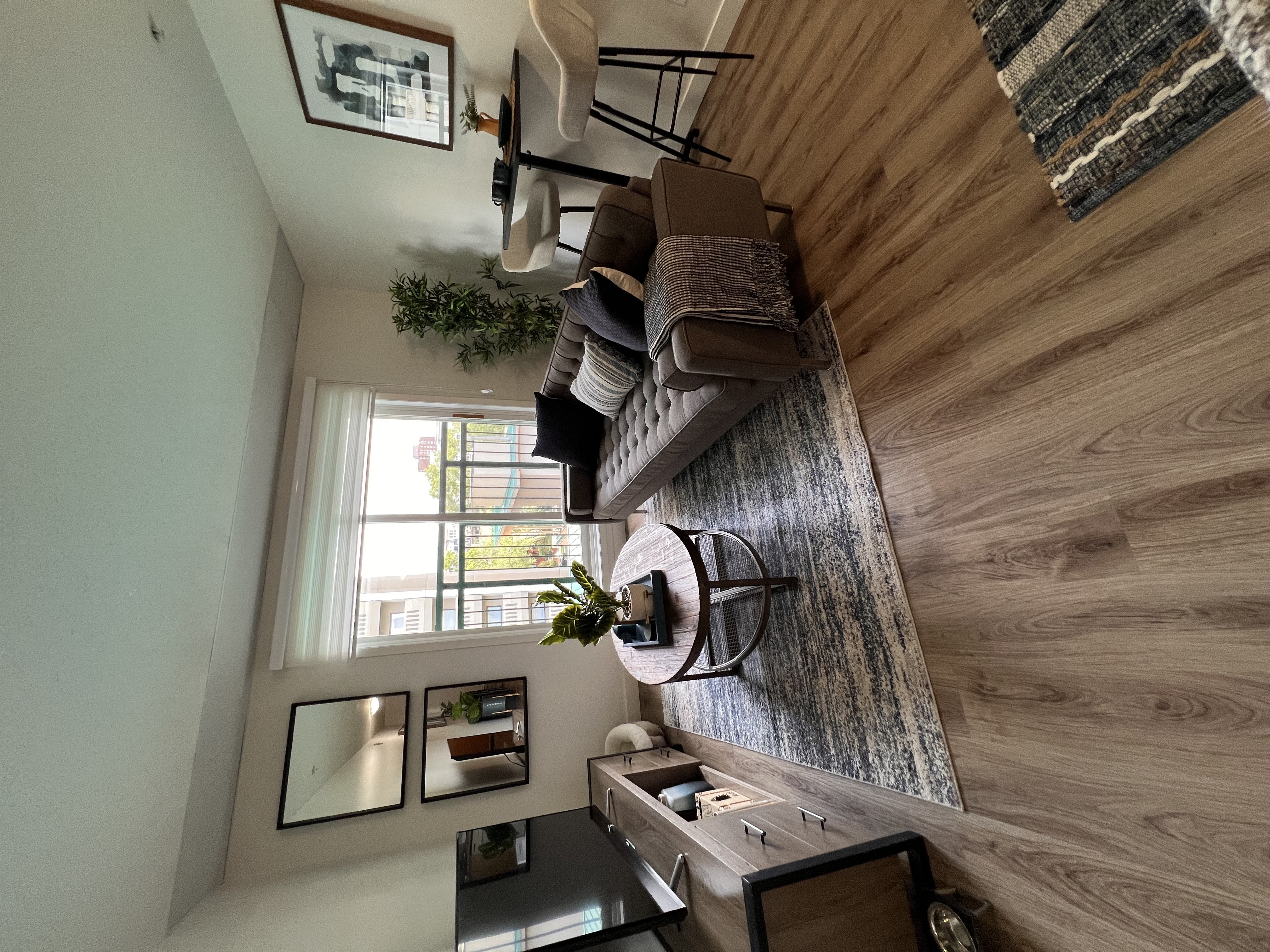 a view of the living room from the loft