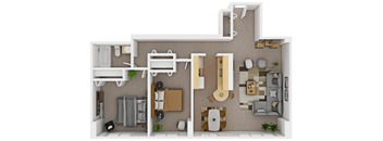 a floor plan of a house with a bedroom and a living room