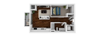 one bedroom, one bathroom