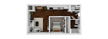 one bedroom, one bathroom