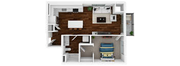 one bedroom, one bathroom