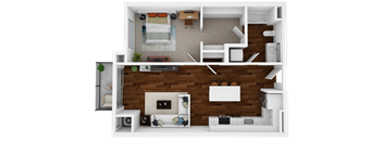 one bedroom, one bathroom