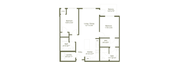 A floor plan of a house with labeled rooms such as "Kitchen", "Dining Room", and "Bedroom".