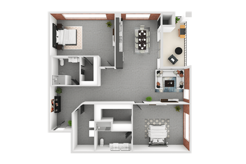 a floor plan of a 1 bedroom apartment