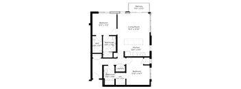 a floor plan of a small house with a bedroom and a living room