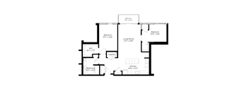 a floor plan of a house with an open floor plan with bedrooms and baths