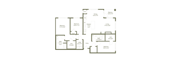 A floor plan of a house with labeled rooms and dimensions.