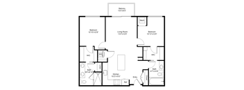 a floor plan of a house with a bedroom and a living room