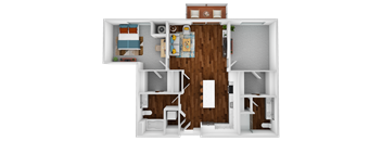 the 1122 sq ft 1 bedroom floor plan with roommates