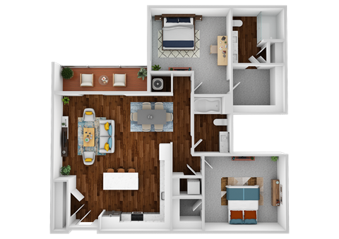 a1 floor plan  1 bedroom with baths  119