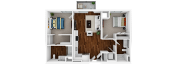 two bedroom, two bathroom