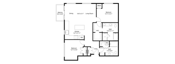 a floor plan of a house with a bedroom and a living room