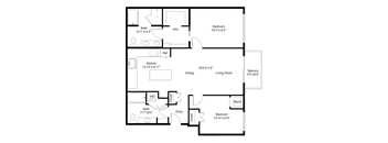 a floor plan of a house with a bedroom and a living room