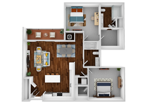 a1 floor plan  1 bedroom with 2 baths  129