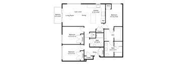 a floor plan of a house with a bedroom and a living room
