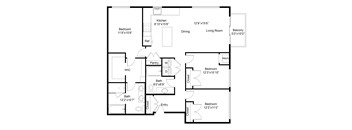 a floor plan of a house with a bedroom and a living room