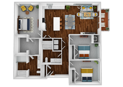 the 1122 sq ft floor plan  1 bedroom with 2 baths