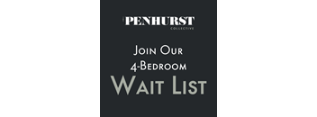 A poster advertises Penhurst Collective's 4-bedroom wait list.