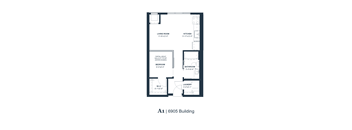 A drawing of a floor plan for a building labeled A1 6905 Building.