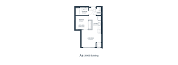 A floor plan of apartment A2 in the 6905 Building.