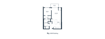 A floor plan of apartment B3 in a 6905 building.
