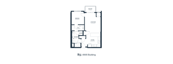 A floor plan of apartment B5 in the 6905 Building.