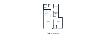 A floor plan of apartment B6 in the 6900 building.